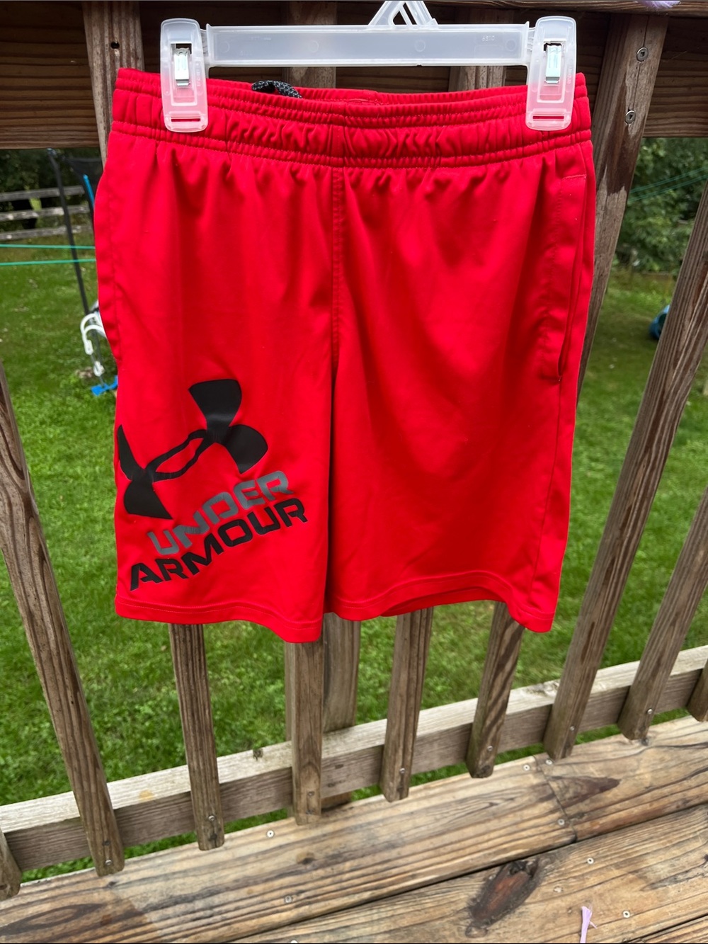Under Armour Red Men’s Athletic Shorts with Black Logo